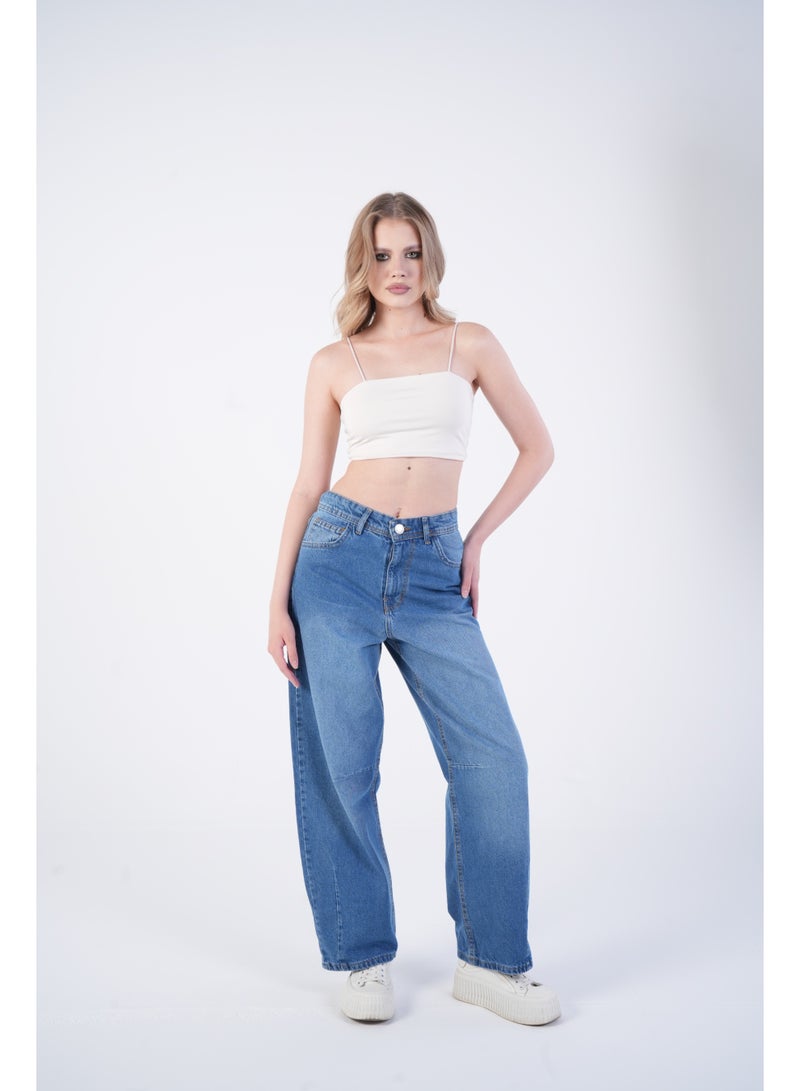 AMICI Mid-waist Blue baggy jeans - Image 1